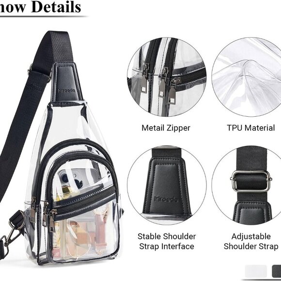 Clear Bag for Stadium Events Approved Clear Purses for Women Crossbody Transpare - Picture 6 of 9